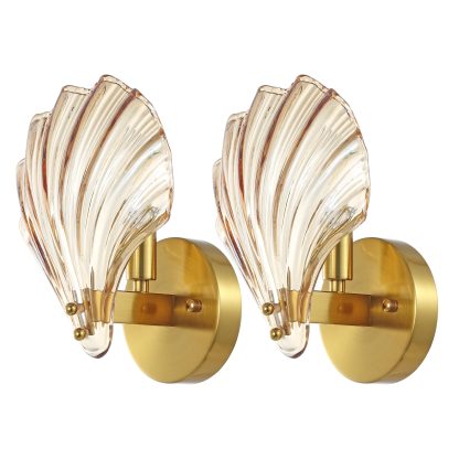 Shell Shaped Glass Wall Sconce