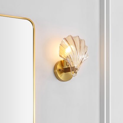 Shell Shaped Glass Wall Sconce - Image 2