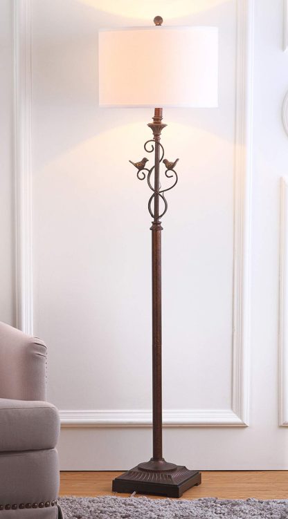 Vintage wrought iron bird decorative floor lamp