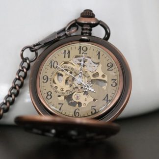 Vintage Art Skeleton Mechanical Pocket Watch