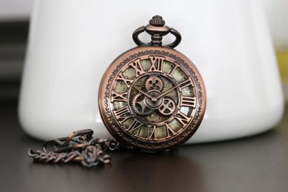 Vintage Art Skeleton Mechanical Pocket Watch - Image 2