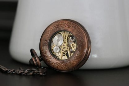 Vintage Art Skeleton Mechanical Pocket Watch - Image 3