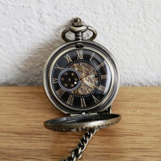 Vintage Astronomy Elegant Phase Skeleton Pocket Watch