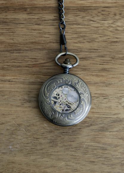 Vintage Astronomy Elegant Phase Skeleton Pocket Watch - Image 3