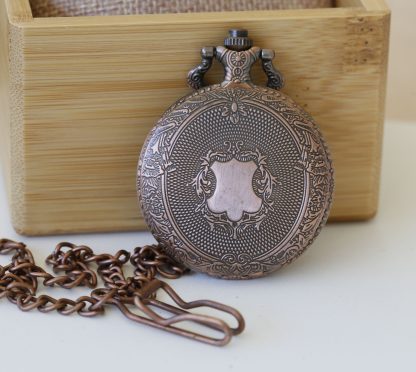 Vintage Floral Bronze Pocket Watch - Image 2