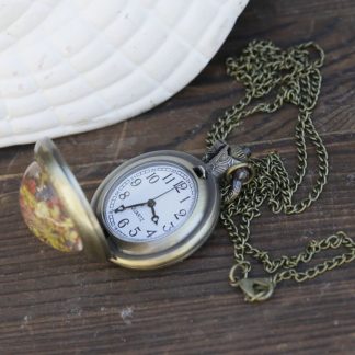 Vintage Floral Resin Pocket Watch