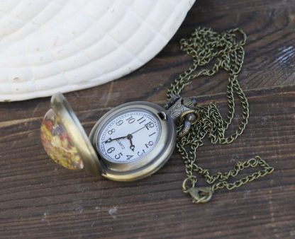 Vintage Floral Resin Pocket Watch