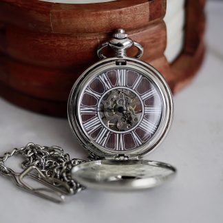 Vintage Skeleton Mechanical Pocket Watch
