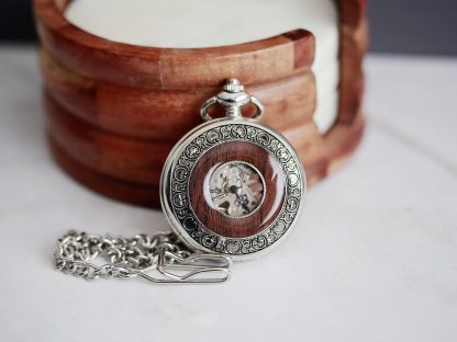 Vintage Skeleton Mechanical Pocket Watch - Image 2