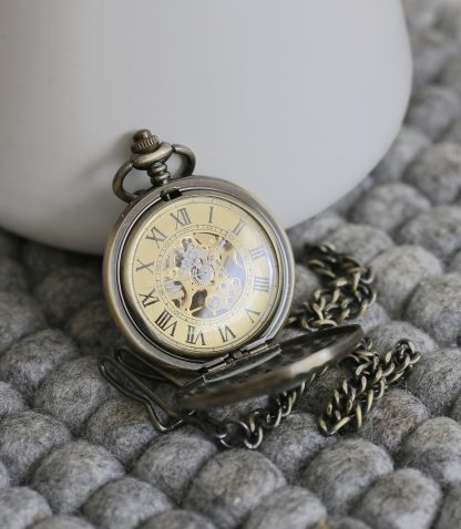 Vintage gold skeleton pocket watch