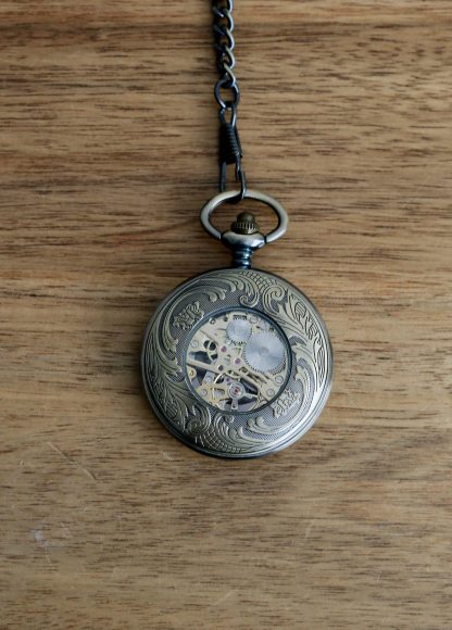 Vintage gold skeleton pocket watch - Image 4