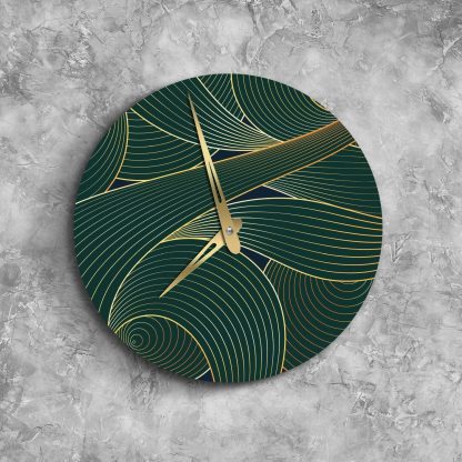 Green and gold wall clock - Image 5
