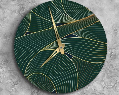 Green and gold wall clock - Image 2