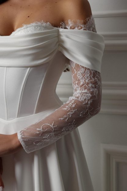 Satin Corset Wedding Dress - Image 8