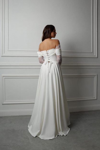 Satin Corset Wedding Dress - Image 7
