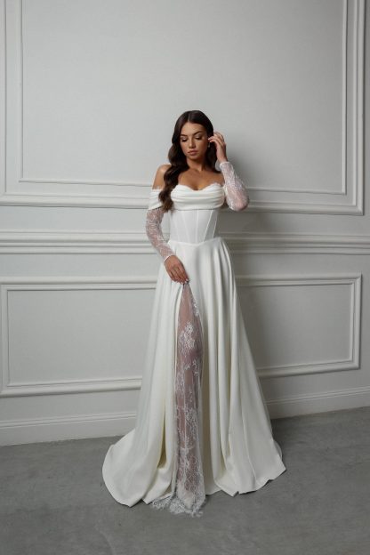 Satin Corset Wedding Dress - Image 5