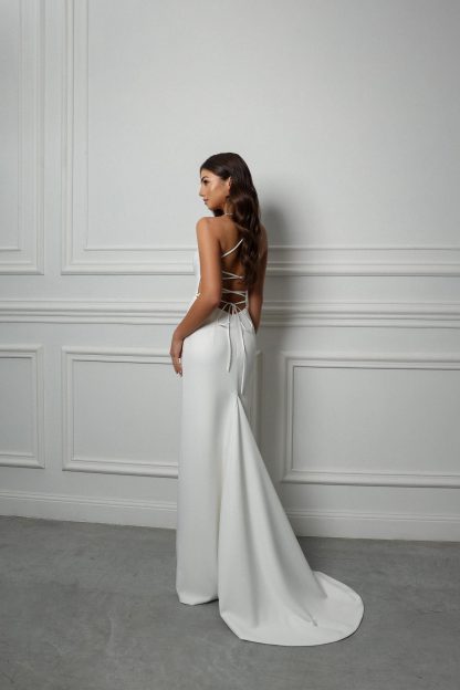Backless Simple Wedding Dress - Image 8