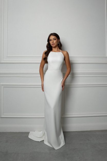 Backless Simple Wedding Dress
