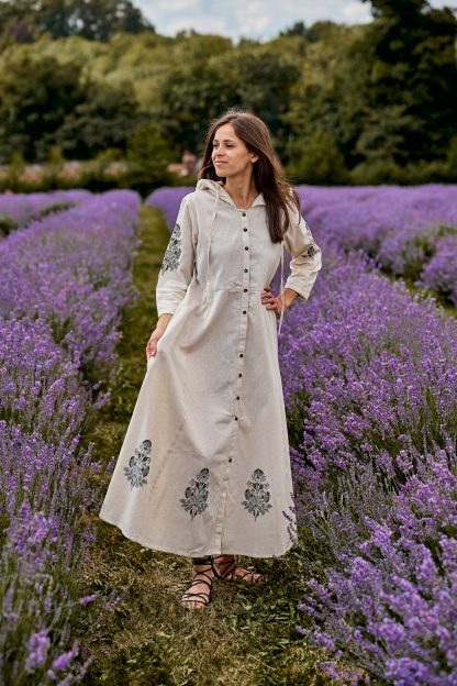 Hooded Button Dress - Image 2