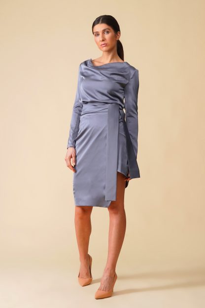 Women's Elegant Satin Wrap Dress
