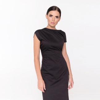 Women's asymmetrical little black dress