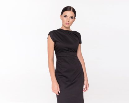 Women's asymmetrical little black dress