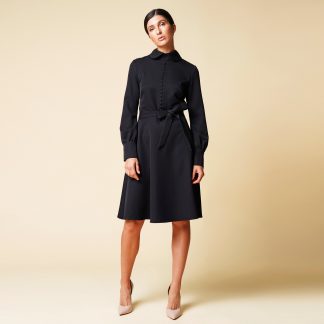 Women's black lapel dress