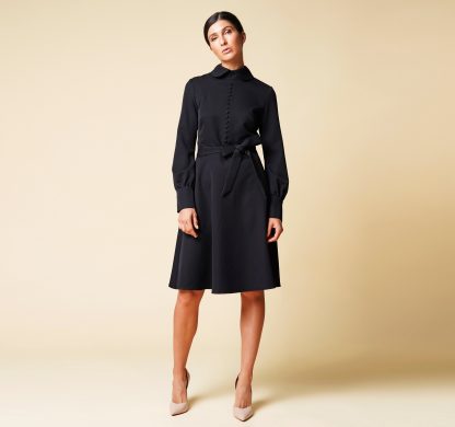 Women's black lapel dress