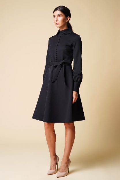 Women's black lapel dress - Image 5