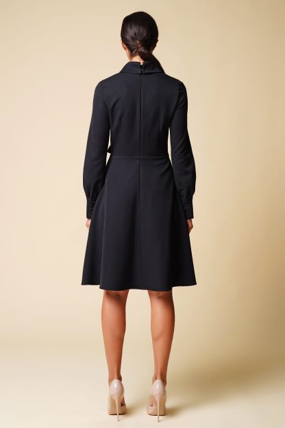 Women's black lapel dress - Image 4