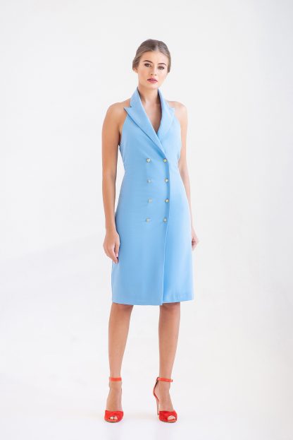 Women's light blue backless dress - Image 6