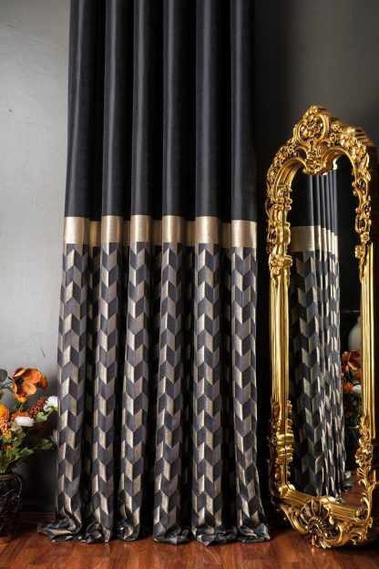 High-grade splicing jacquard curtains - Image 3