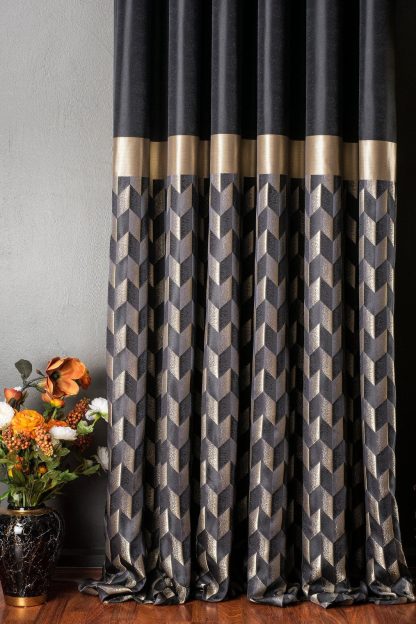 High-grade splicing jacquard curtains - Image 2