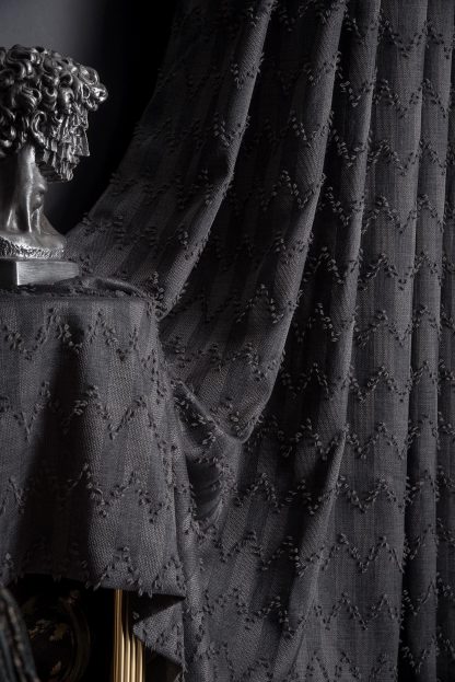 Dark jacquard black curtains - Image 6