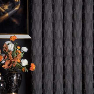 Dark jacquard black curtains