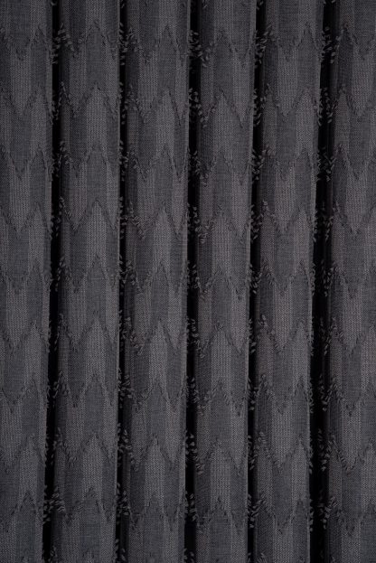 Dark jacquard black curtains - Image 2