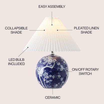 Classic Chinese style ceramic spherical LED table lamp - Image 5