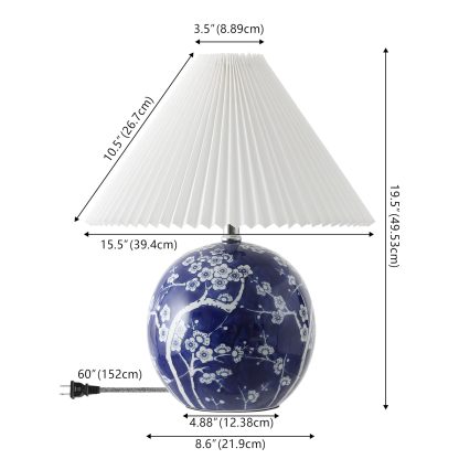 Classic Chinese style ceramic spherical LED table lamp - Image 3