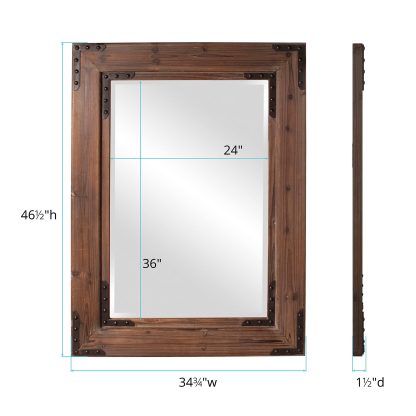 Natural wood frame wall mirror - Image 6