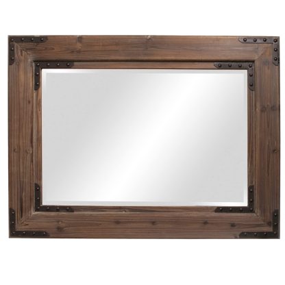 Natural wood frame wall mirror - Image 2
