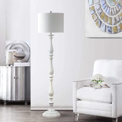 Classic white solid wood floor lamp - Image 6
