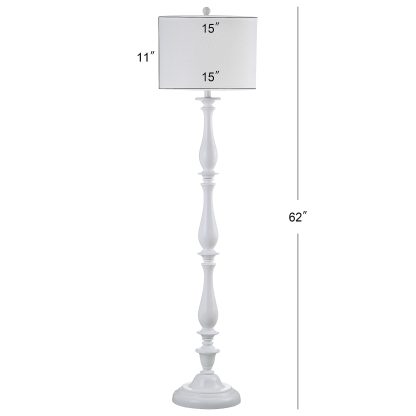 Classic white solid wood floor lamp - Image 4