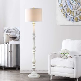 Classic white solid wood floor lamp