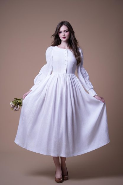 Vintage Linen Dress - Image 6