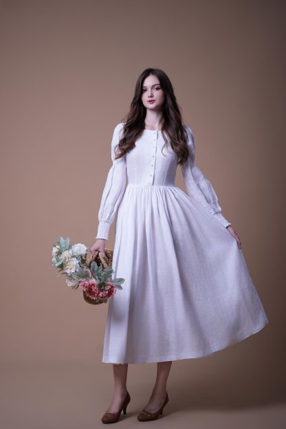 Vintage Linen Dress - Image 5