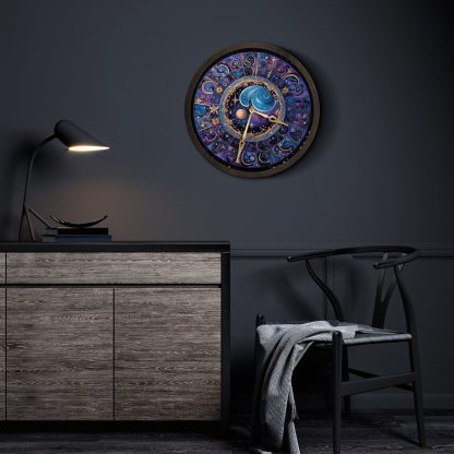 Unique Astrology Wooden Clock - Image 2