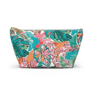 Colorful tropical pattern cosmetic bag