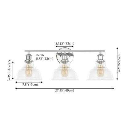 Industrial Chrome 3-Light Wall Sconce - Image 3