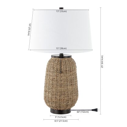 Rustic Bohemian Rattan LED Table Lamp - Image 7