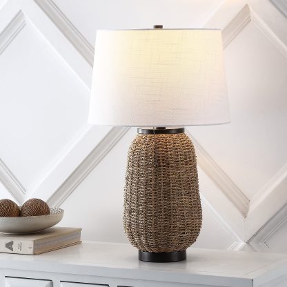 Rustic Bohemian Rattan LED Table Lamp - Image 5
